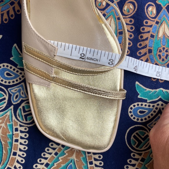 Guess Square Toe Gold Strappy Heel Sandal - Picture 10 of 11